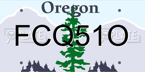 FCQ51O Oregon License Plate