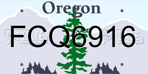 FCQ6916 Oregon License Plate
