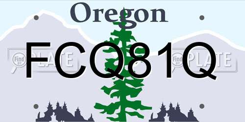 FCQ81Q Oregon License Plate