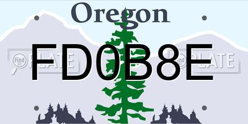 FD0B8E Oregon License Plate
