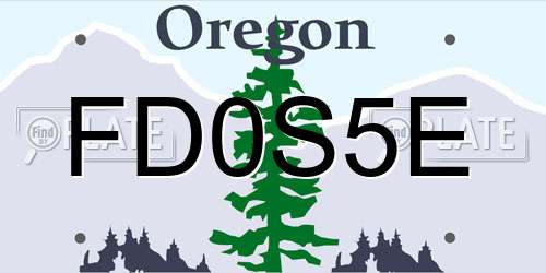 FD0S5E Oregon License Plate