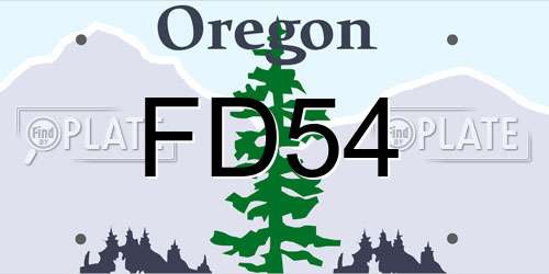 FD54 Oregon License Plate
