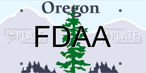 FDAA Oregon License Plate