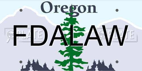 FDALAW Oregon License Plate