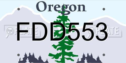 FDD553 Oregon License Plate