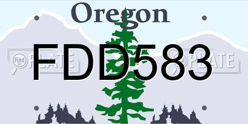 FDD583 Oregon License Plate