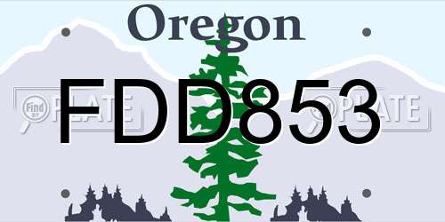 FDD853 Oregon License Plate