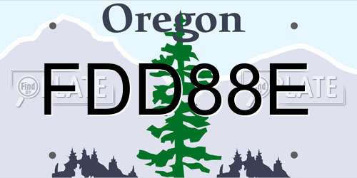 FDD88E Oregon License Plate