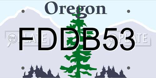 FDDB53 Oregon License Plate