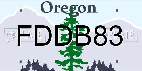 FDDB83 Oregon License Plate
