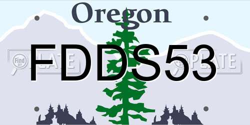 FDDS53 Oregon License Plate