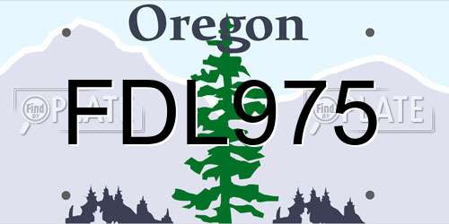 FDL975 Oregon License Plate