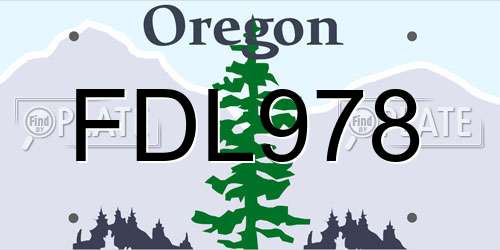 FDL978 Oregon License Plate