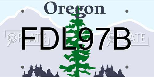 FDL97B Oregon License Plate
