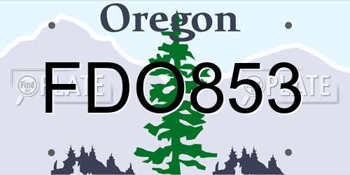 FDO853 Oregon License Plate