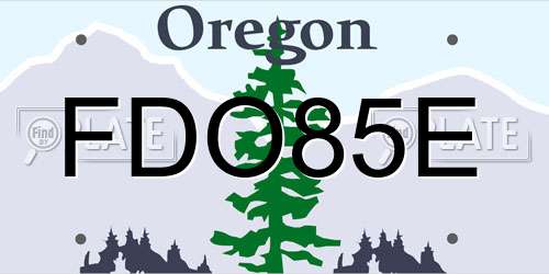FDO85E Oregon License Plate