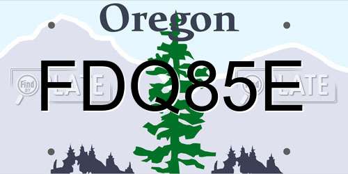 FDQ85E Oregon License Plate