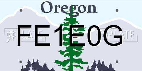 FE1E0G Oregon License Plate