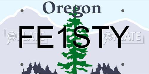 FE1STY Oregon License Plate