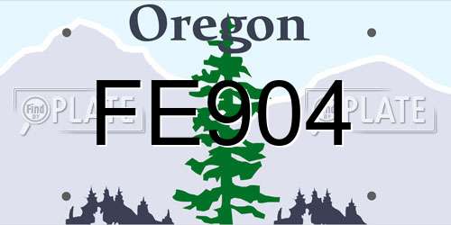 FE904 Oregon License Plate