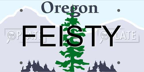 FEISTY Oregon License Plate