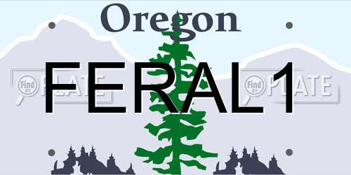 FERAL1 Oregon License Plate