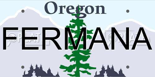 FERMANA Oregon License Plate