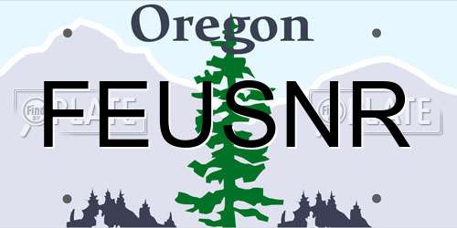 FEUSNR Oregon License Plate