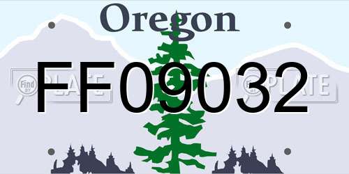 FF09032 Oregon License Plate