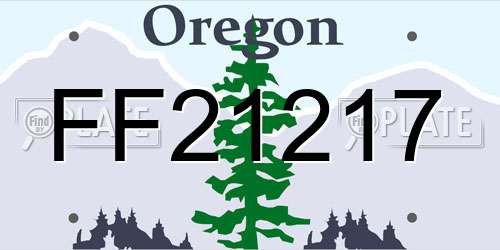 FF21217 Oregon License Plate