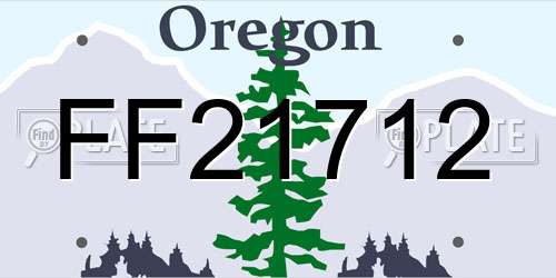 FF21712 Oregon License Plate