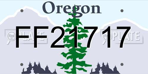 FF21717 Oregon License Plate