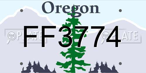 FF3774 Oregon License Plate