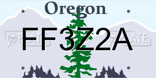 FF3Z2A Oregon License Plate