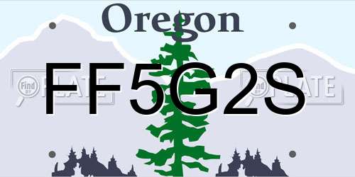 FF5G2S Oregon License Plate