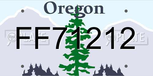 FF71212 Oregon License Plate