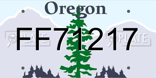 FF71217 Oregon License Plate