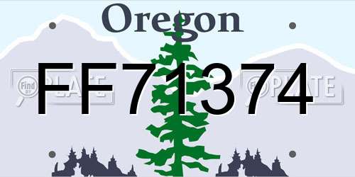 FF71374 Oregon License Plate