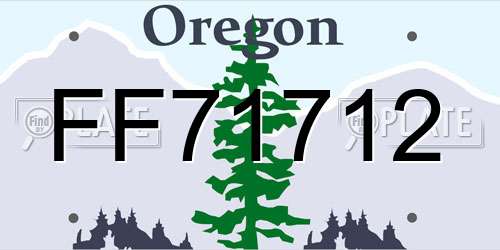 FF71712 Oregon License Plate