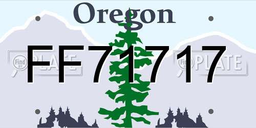 FF71717 Oregon License Plate