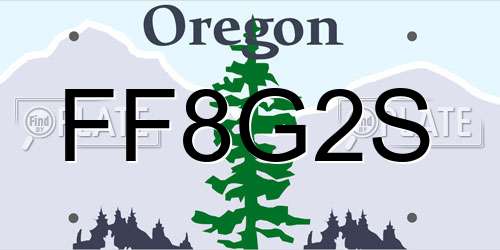 FF8G2S Oregon License Plate