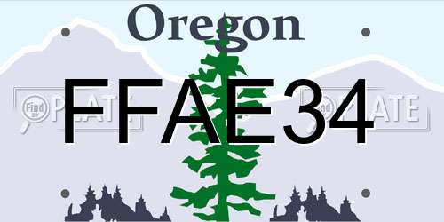 FFAE34 Oregon License Plate