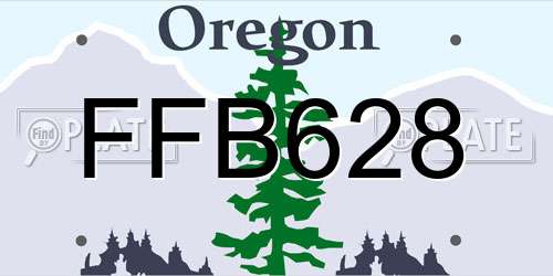 FFB628 Oregon License Plate
