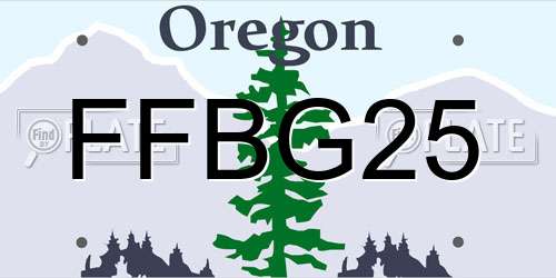 FFBG25 Oregon License Plate