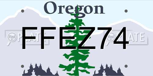 FFEZ74 Oregon License Plate