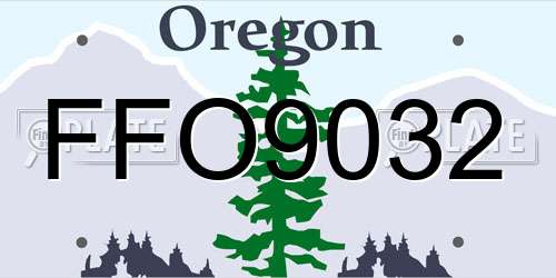 FFO9032 Oregon License Plate