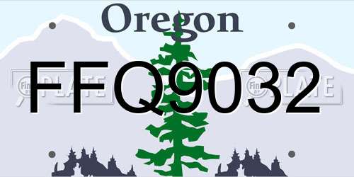 FFQ9032 Oregon License Plate