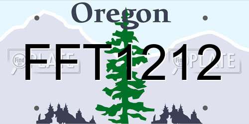 FFT1212 Oregon License Plate