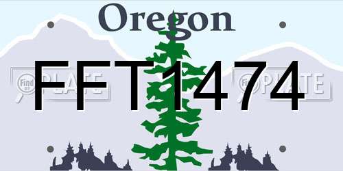 FFT1474 Oregon License Plate
