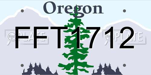 FFT1712 Oregon License Plate